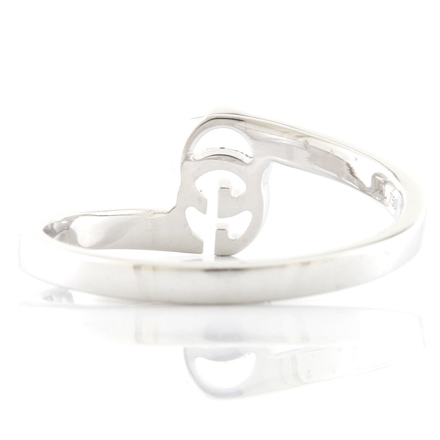 Gucci K18WG Ring GG Running # 10 Silver Ladies 18K K18 White Gold
