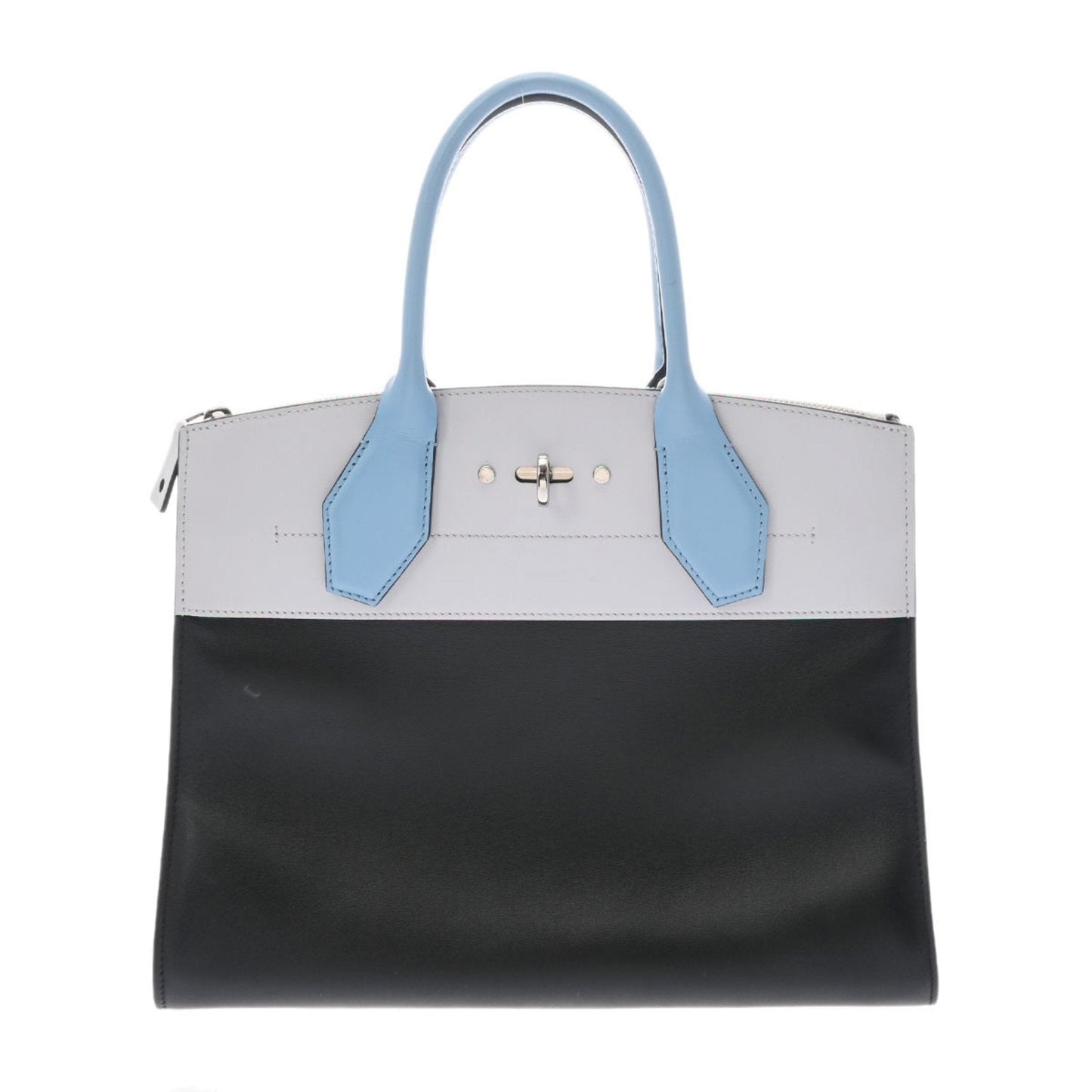 LOUIS VUITTON City Steamer MM Black Gray Blue M42435 Ladies Calf Bag