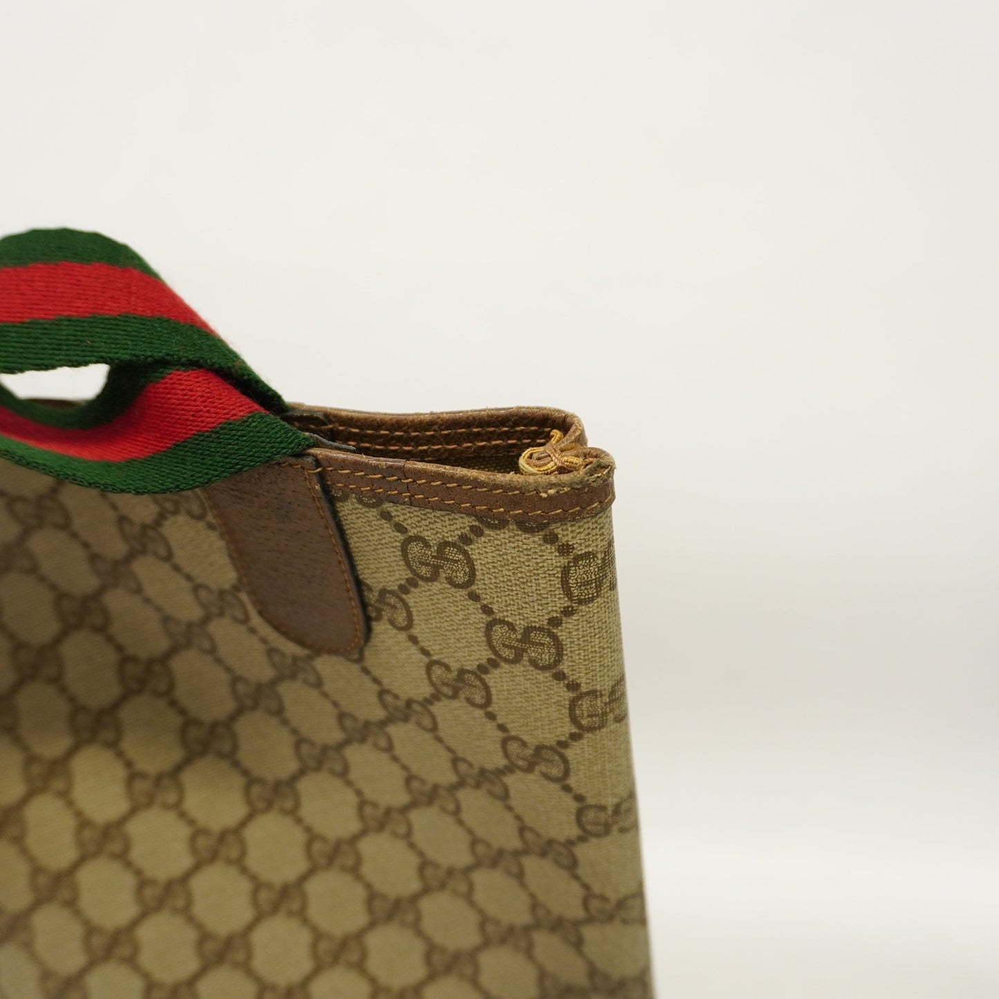 GUCCIAuth  Sherry Line Tote Bag 39 02 003 Women's GG Supreme,Leather Beige,Brown