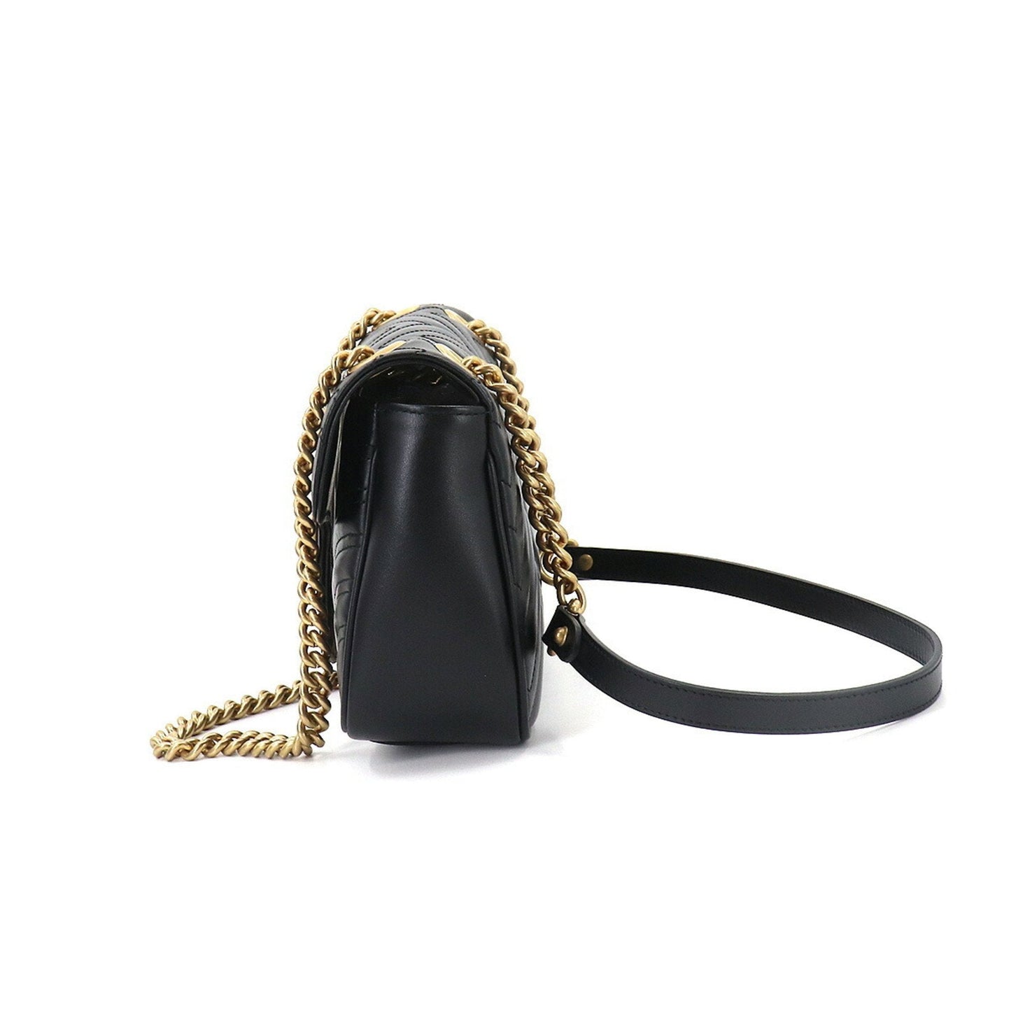 Gucci GG Marmont Quilted Small Shoulder Bag Leather Black 443497