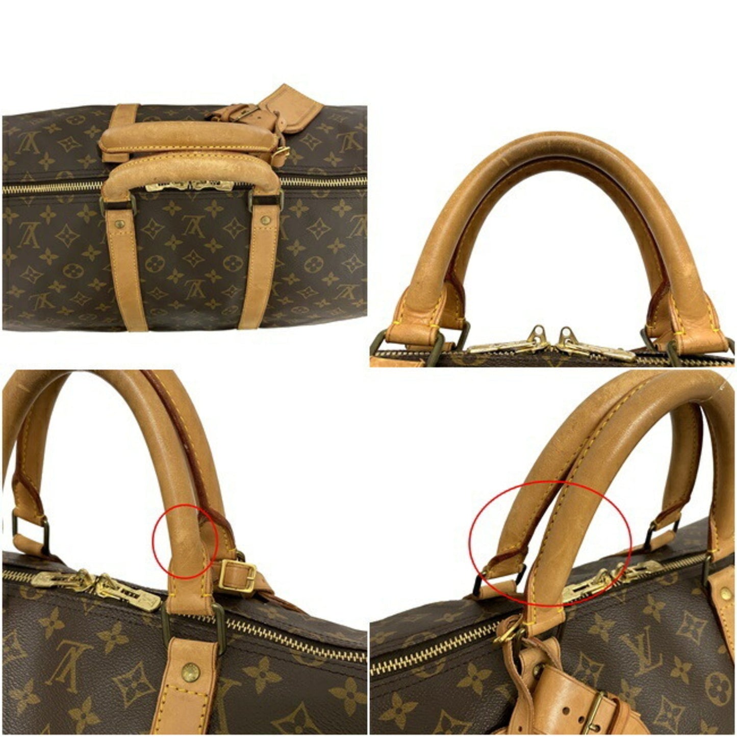Louis Vuitton Boston Bag Keepol 55 Brown Beige Monogram M41424 Nume MI0951 LOUIS VUITTON Handbag Unisex Louis Vuitton