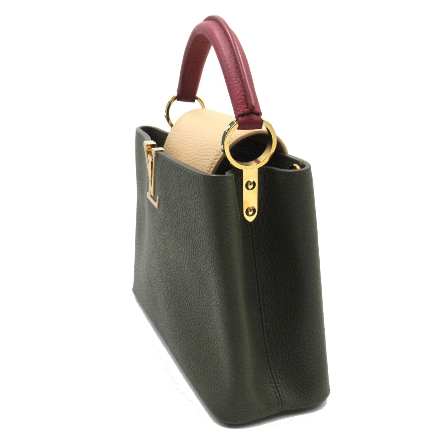 LOUIS VUITTON CapucineBB Khaki Beige Taurillon Clemence Leather leather