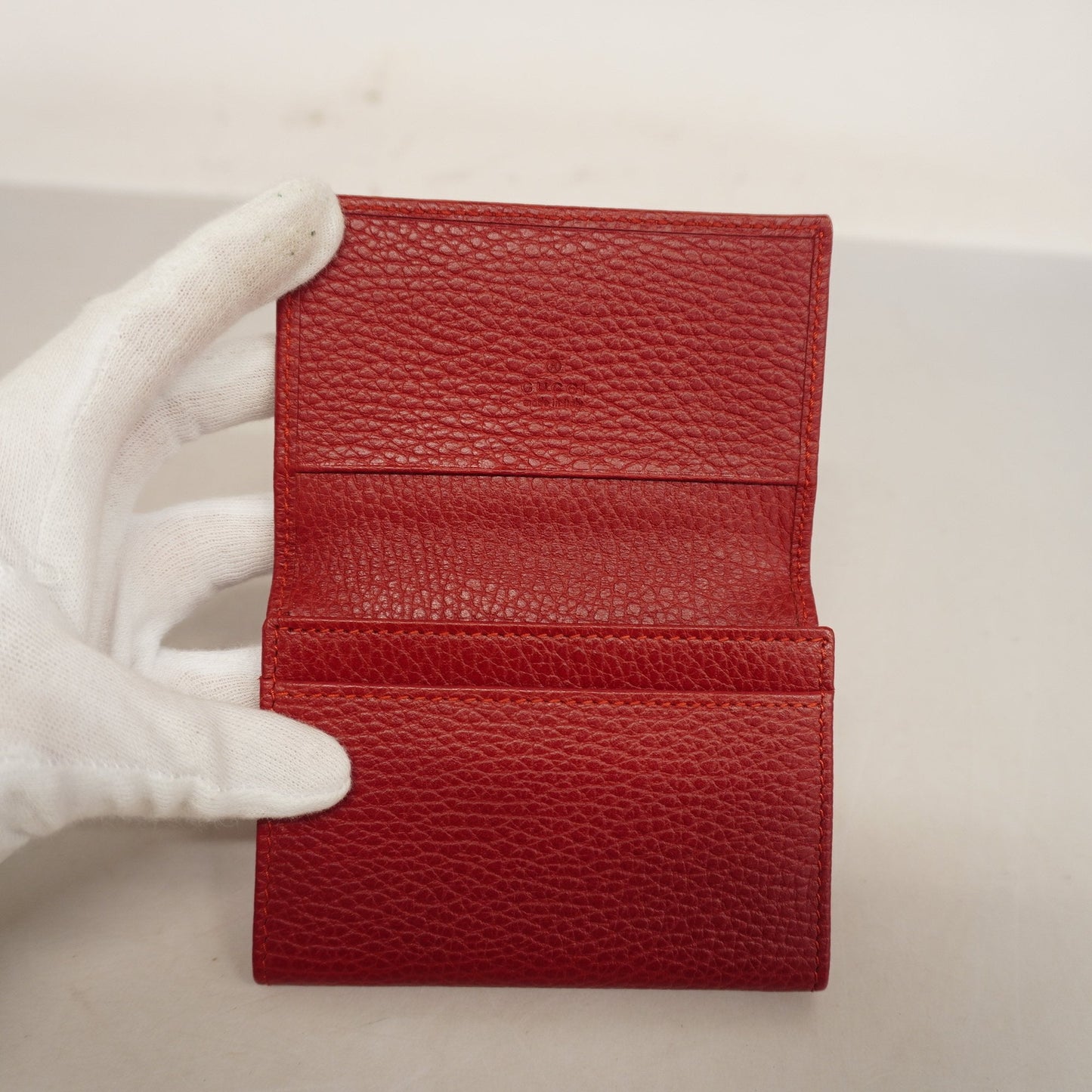 Gucci GG Marmont 474748 Leather Business Card Case Red Color