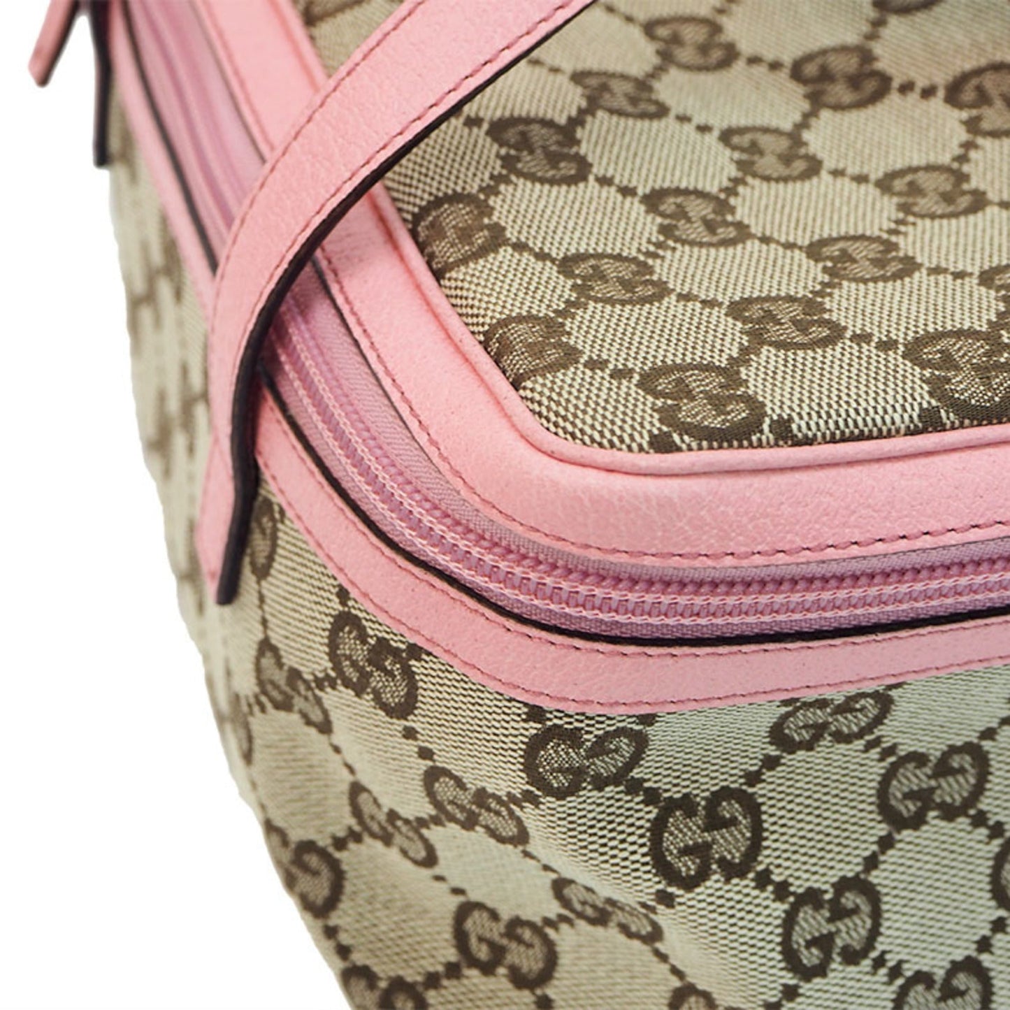 Gucci GG Canvas Vanity Bag Beige x Pink 124540 Ladies Handbag