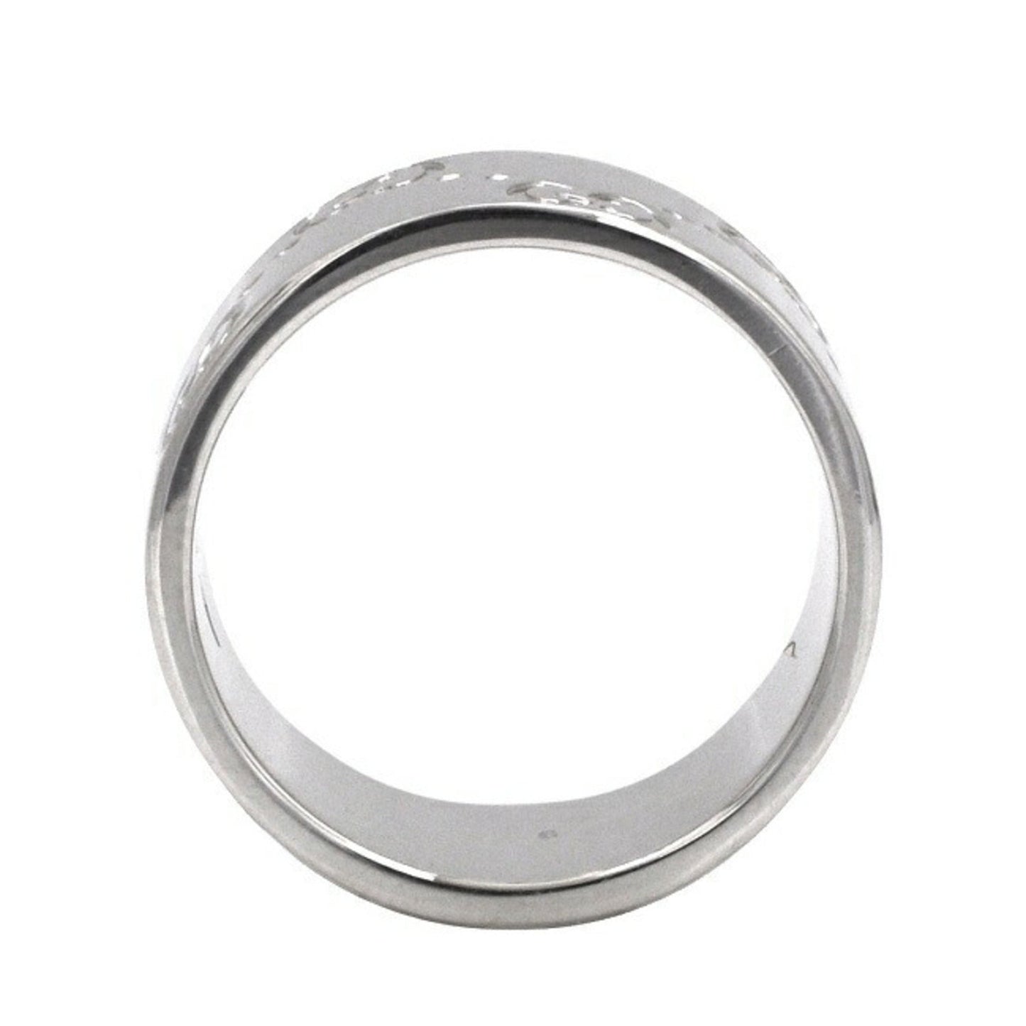 Gucci Icon Ring WG White Gold GG No. 8 # 750 K18 GUCCI 9mm Engraved Band Women's Men's Unisex Flat