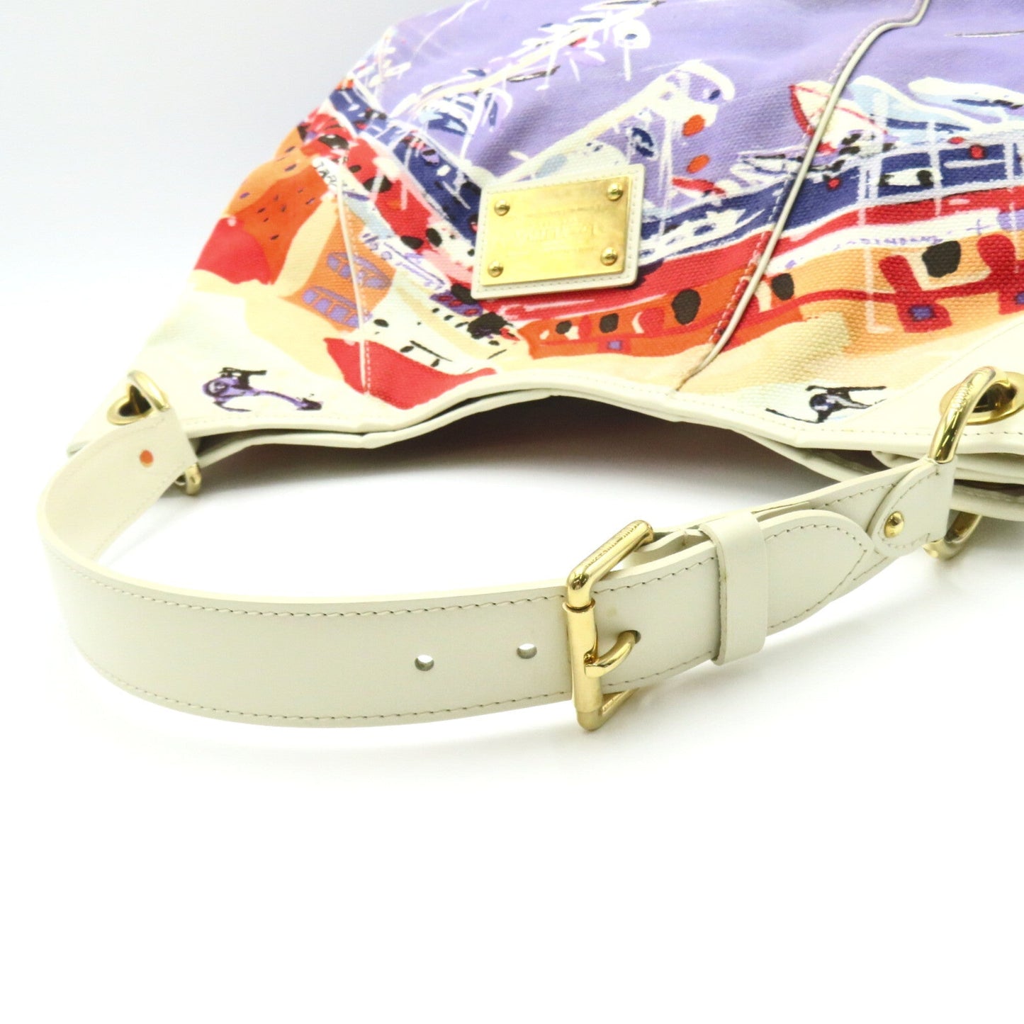 LOUIS VUITTON Galliera Riviera GM Mulch color White canvas leather M95805