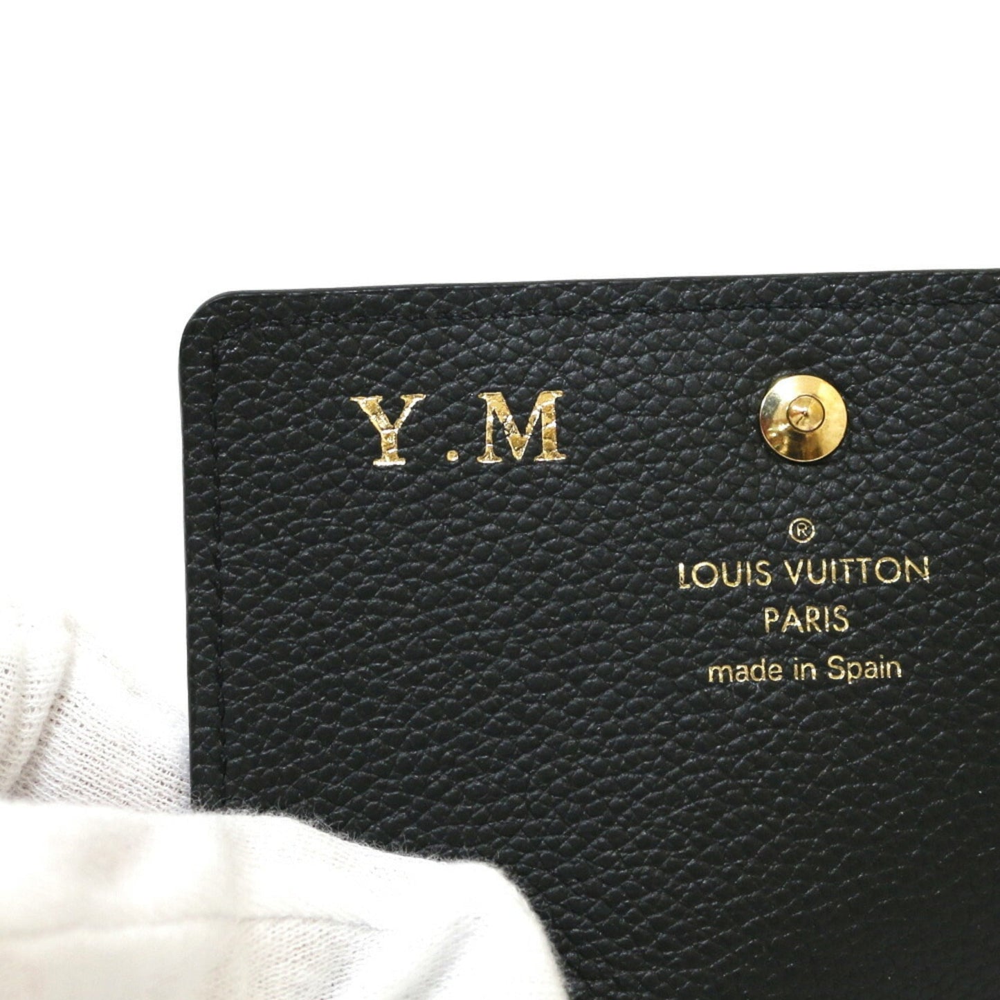Louis Vuitton Card Case Monogram Amplant Initials Amberop Cult de Visit M58456 Black Ladies