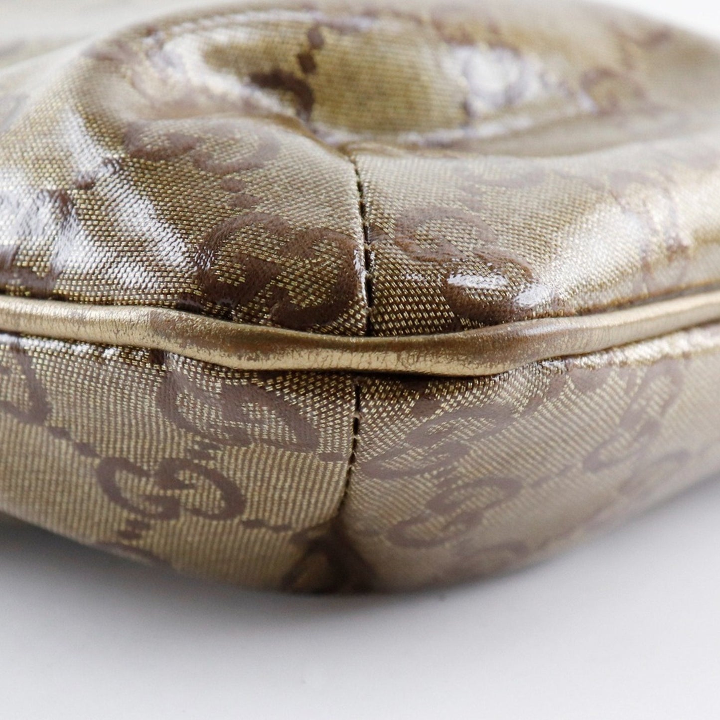 Gucci GG Crystal 189749 PVC Gold Women's Shoulder Bag