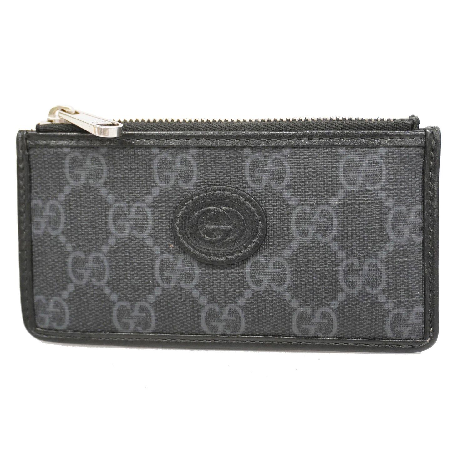 Gucci  Interlocking G 697717 Silver Hardware Women's GG Supreme coin Case