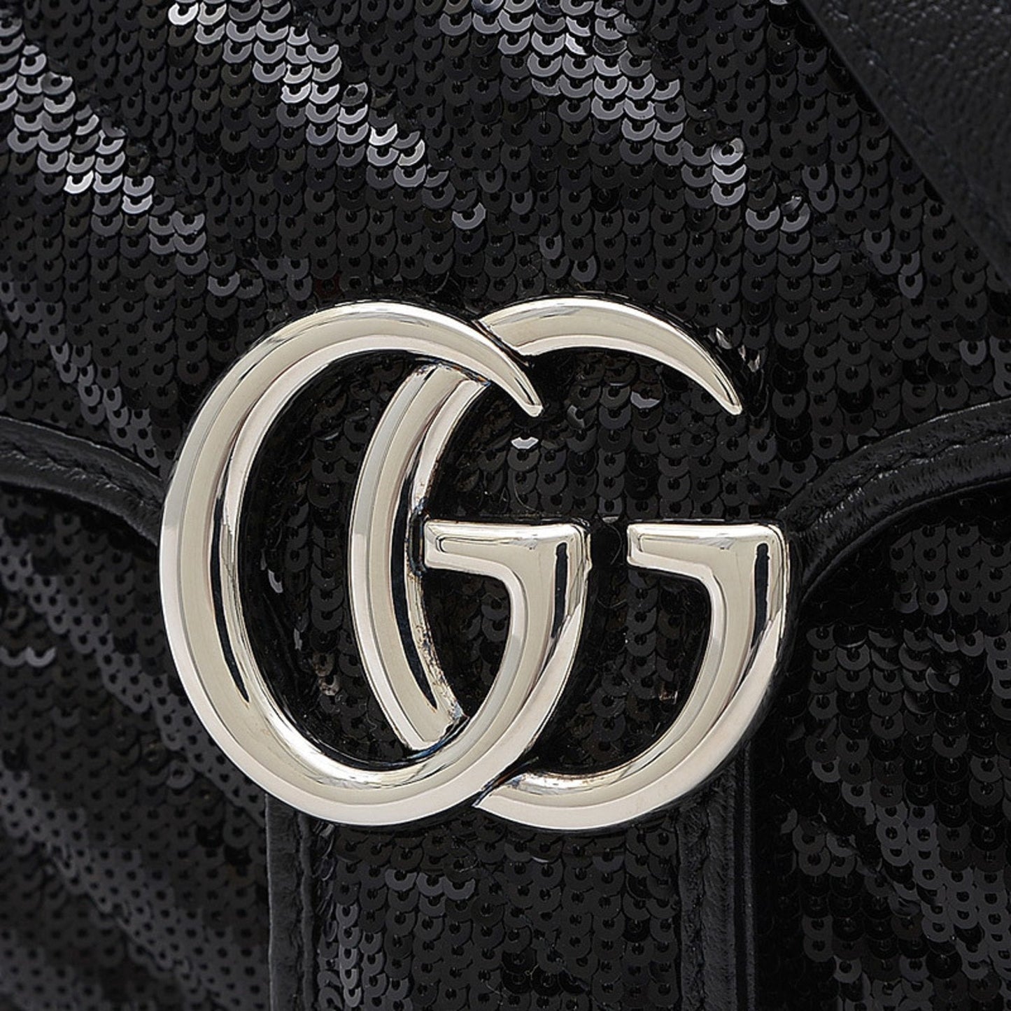 Gucci GG Marmont Small Sequin Shoulder Bag Black 443497