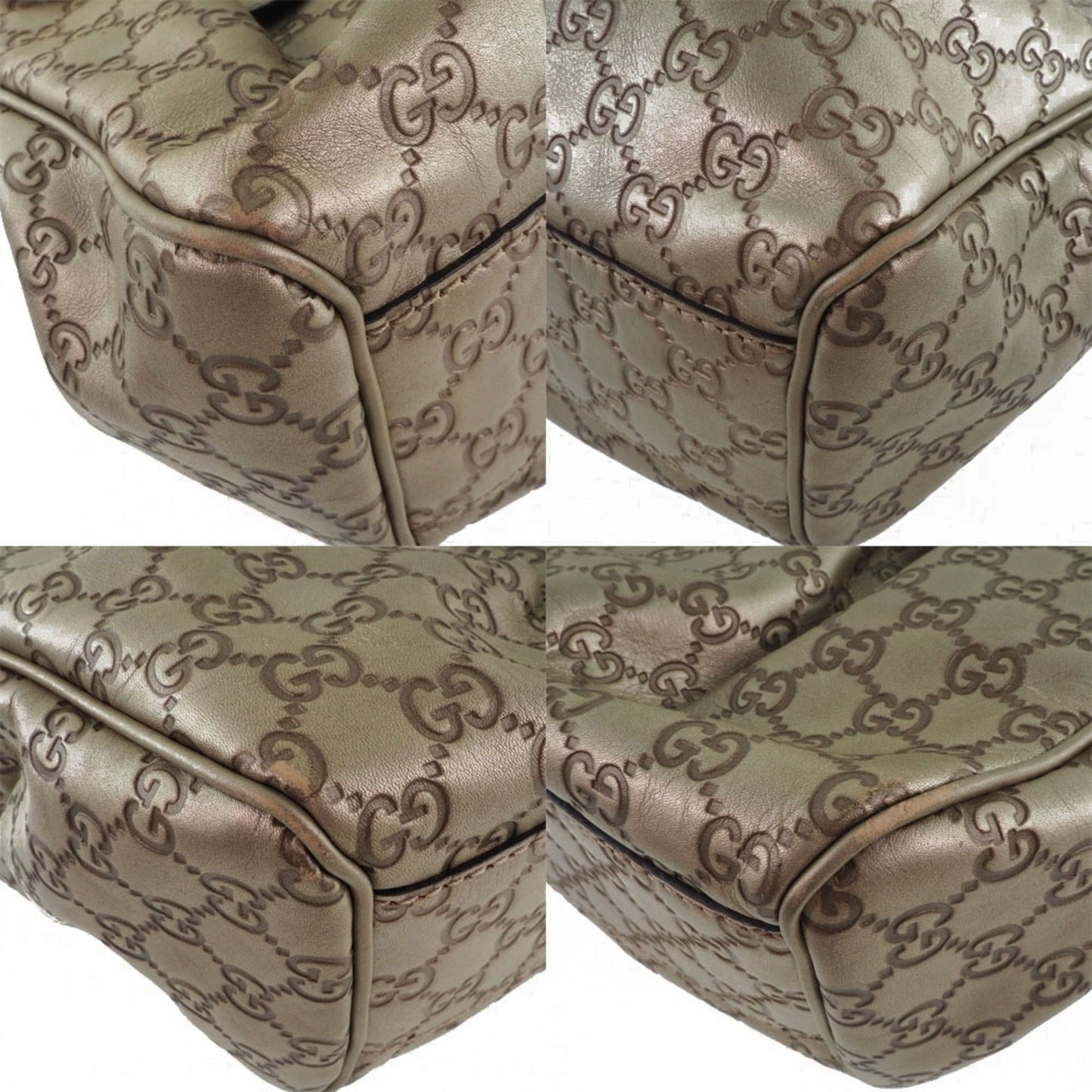 Gucci Suki Interlocking G 211944 Striped Leather Gold Women's Handbag
