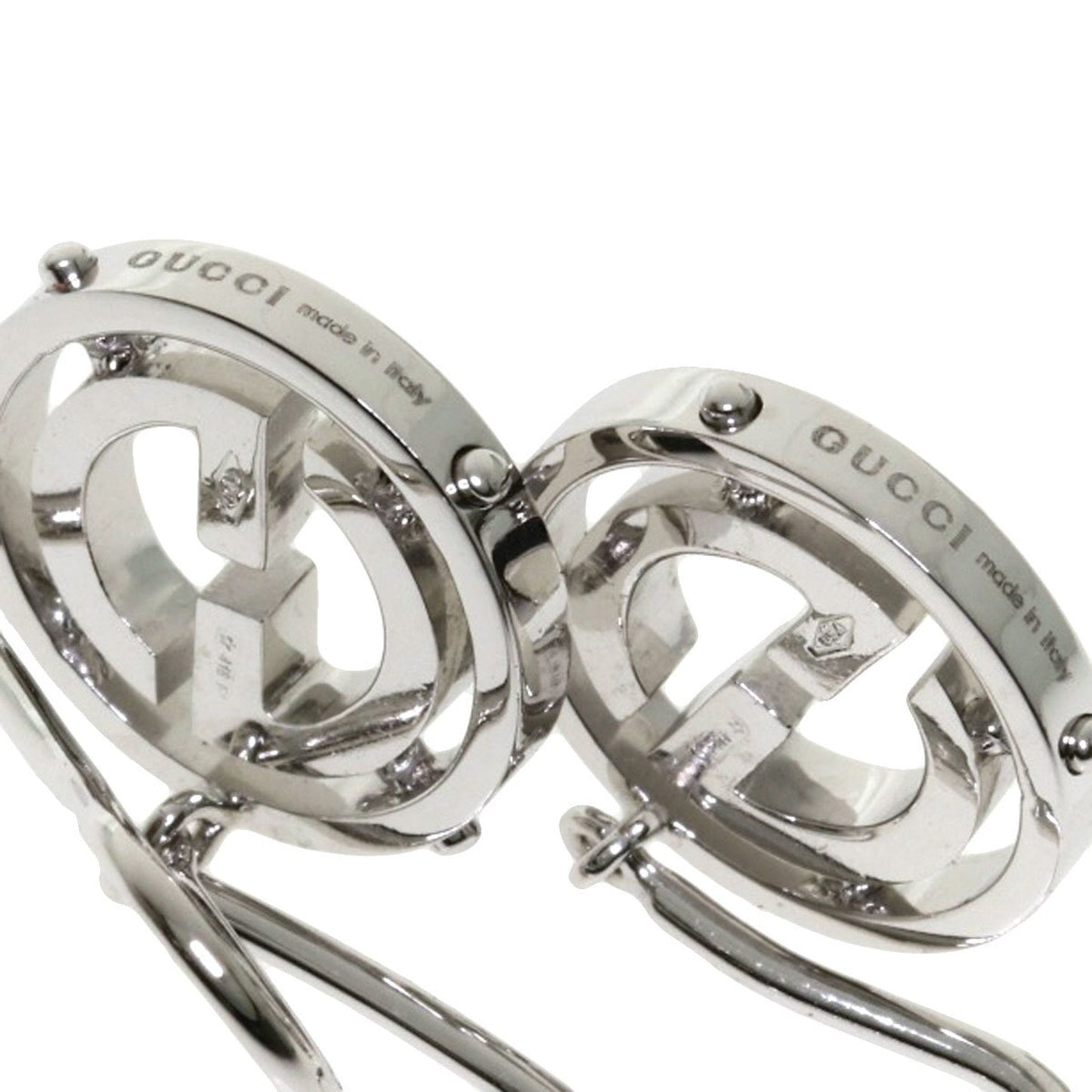 Gucci motif earrings K18 white gold ladies GUCCI