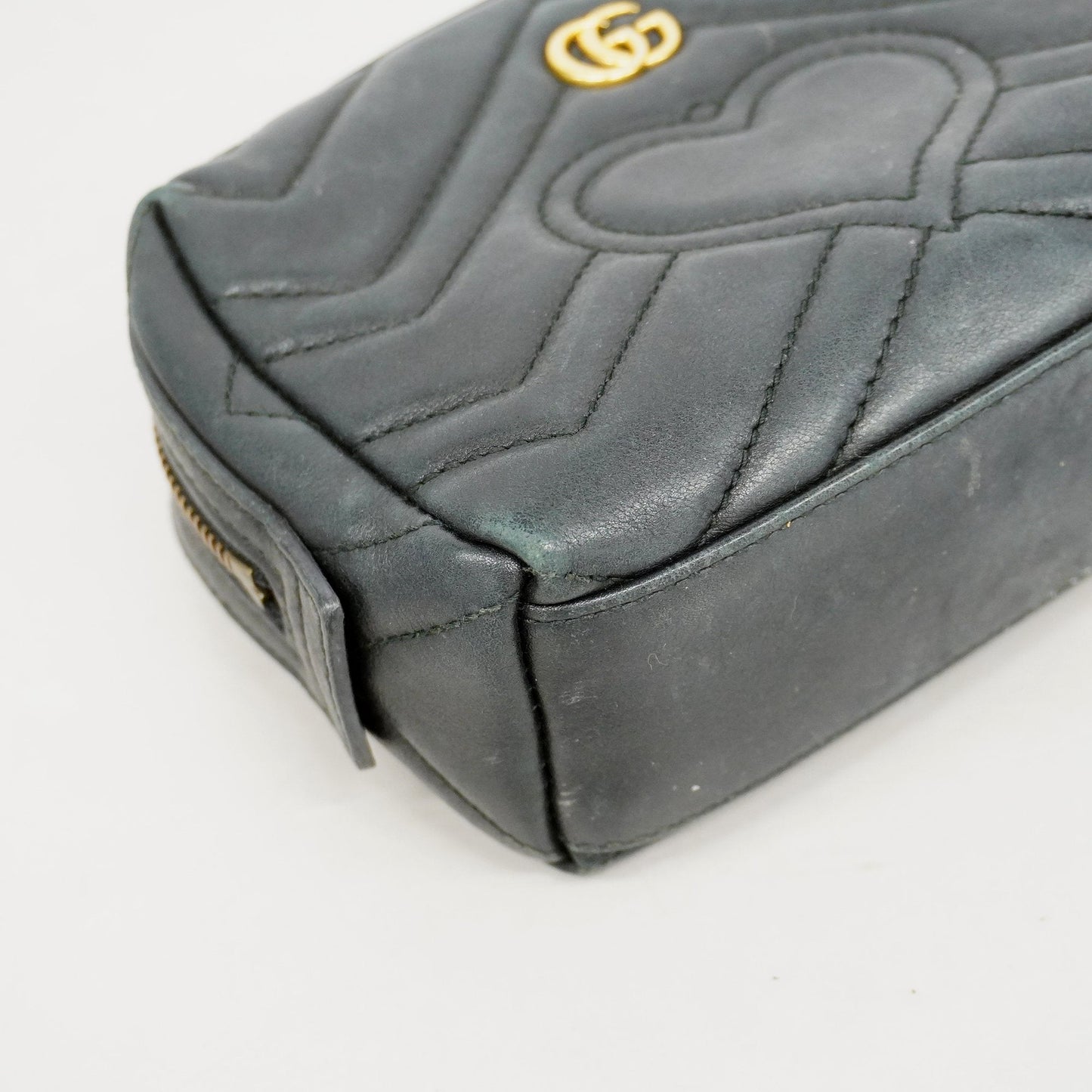 Gucci GG Marmont 476165 Women's Leather Pouch Black