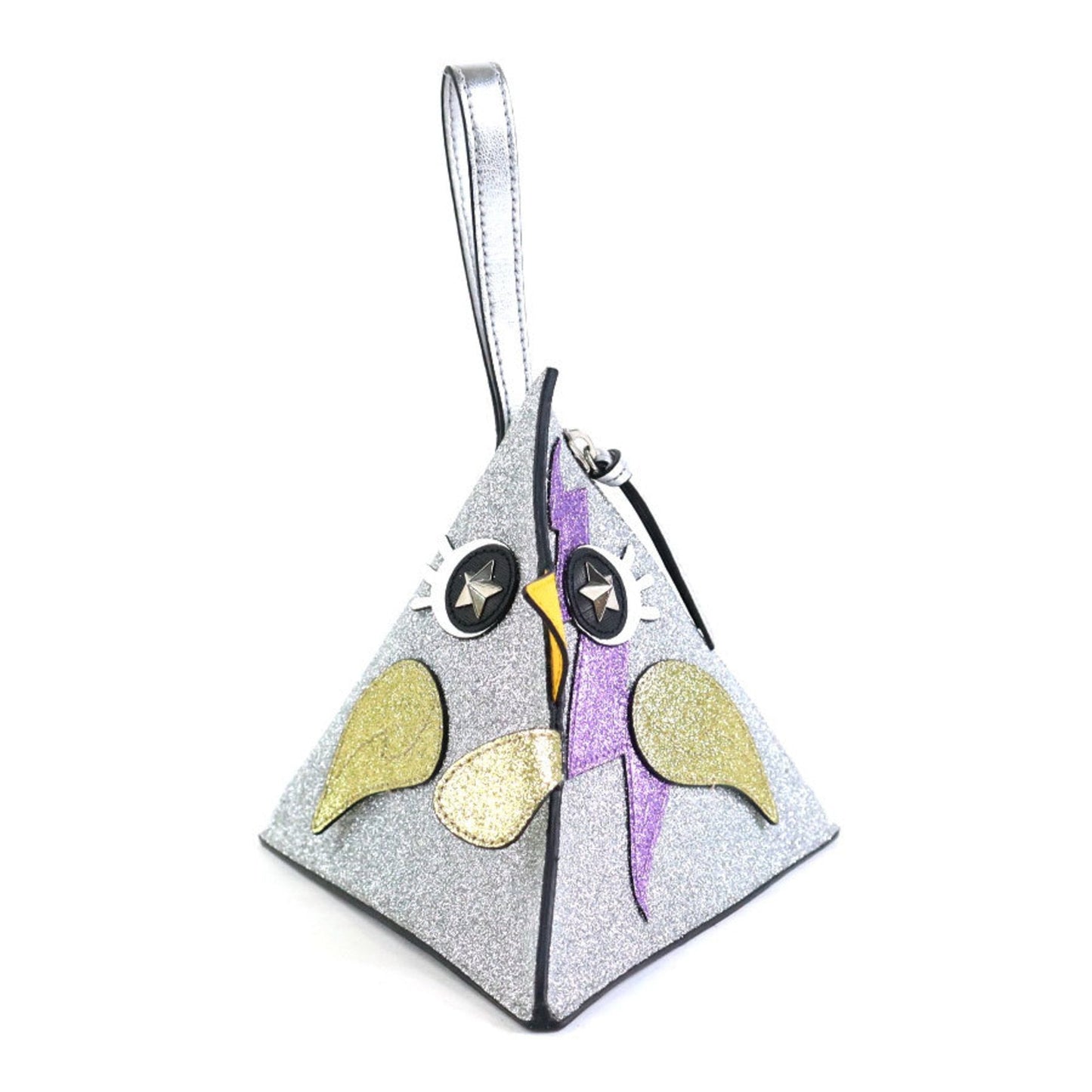 GUCCI Handbag Chicken Motif Leather Silver Kids 604392
