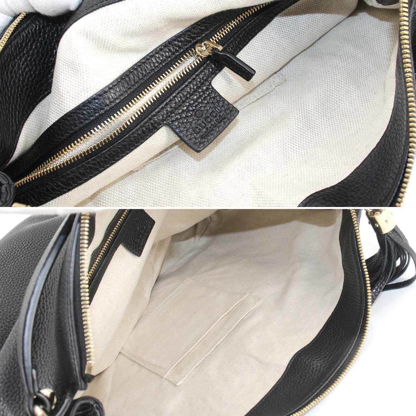 Gucci Soho 2way Shoulder Bag Leather Black 536194 Gold Hardware SOHO