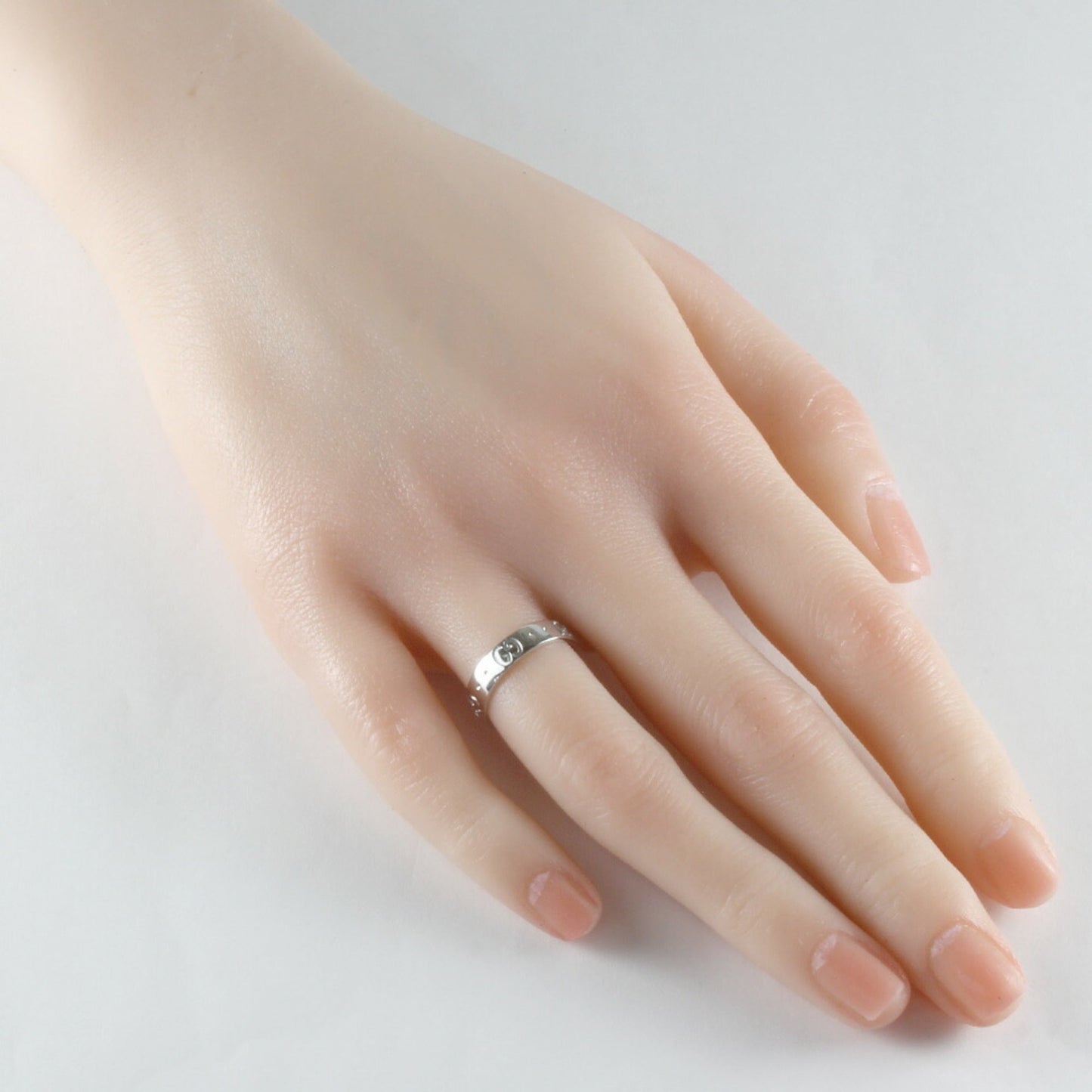 Gucci Icon Ring No. 7.5 18K K18 White Gold Women's