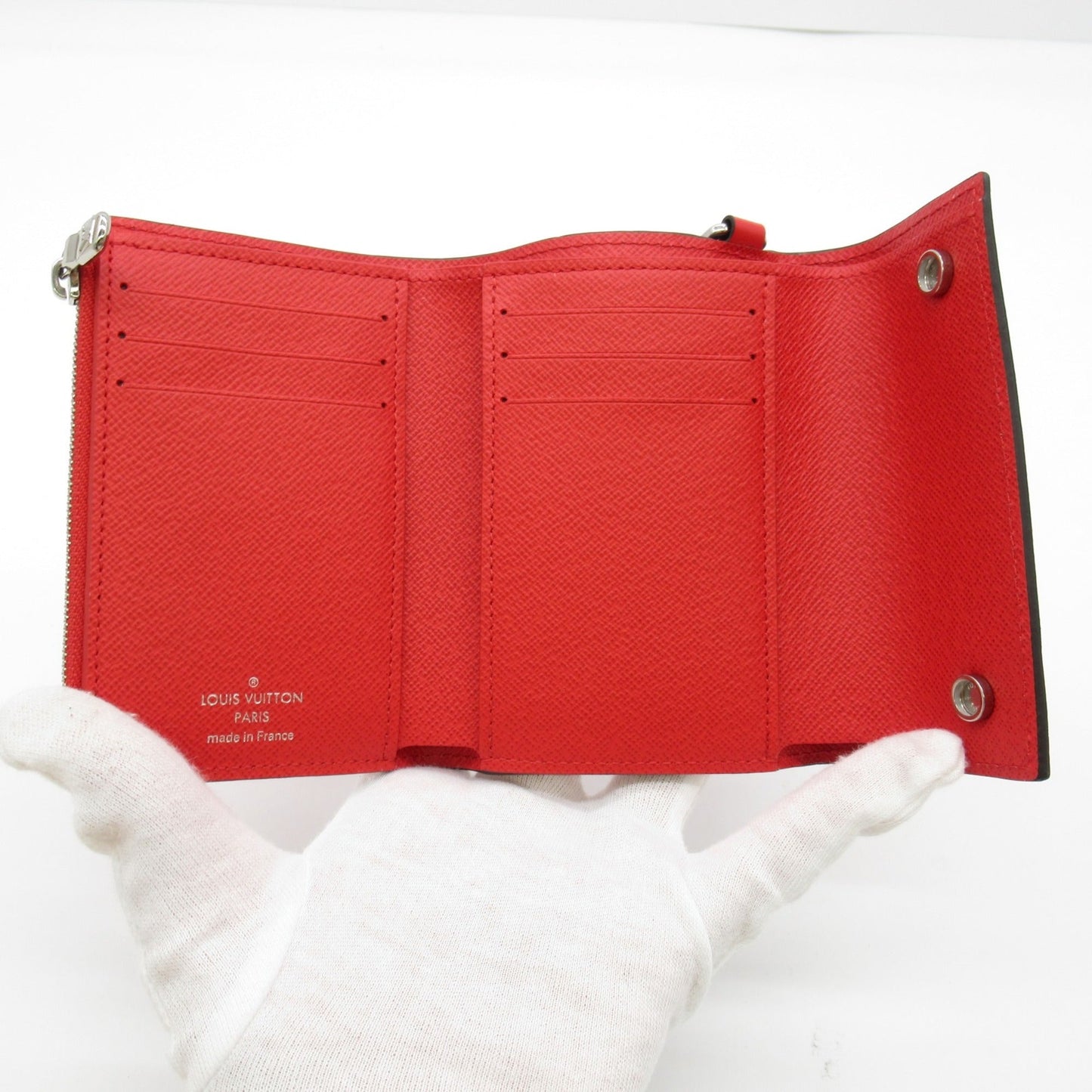 LOUIS VUITTON Chain Wallet [Supreme] Red Epi leather M67755