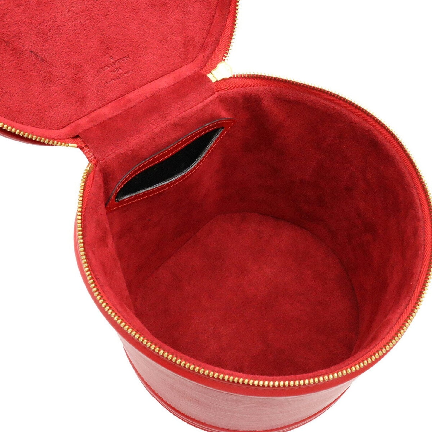 LOUIS VUITTON Epi Cannes Handbag Vanity Bag Leather Red Castilian M48037