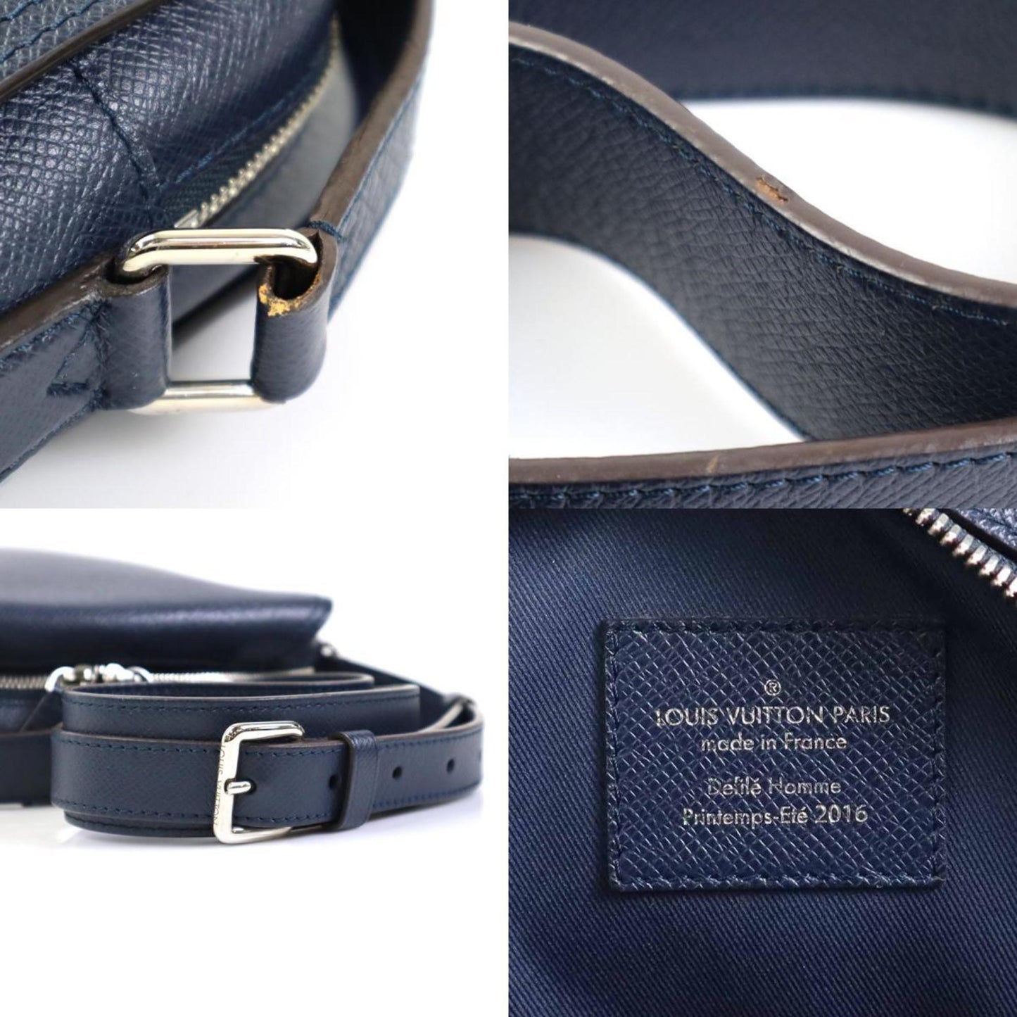 LOUIS VUITTON Crossbody Shoulder Bag Taiga Nikolai Messenger PM Indigo Blue Men's M31021