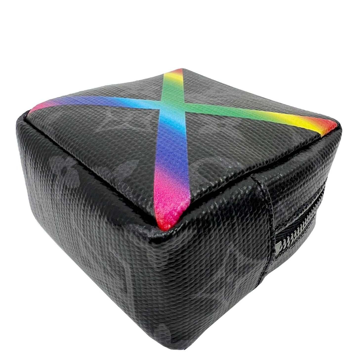 LOUIS VUITTON Bijoux Sack Square Pouch MP2467 Shiny Monogram Eclipse Rainbow Key Ring Bag Charm Belt Waist Men's