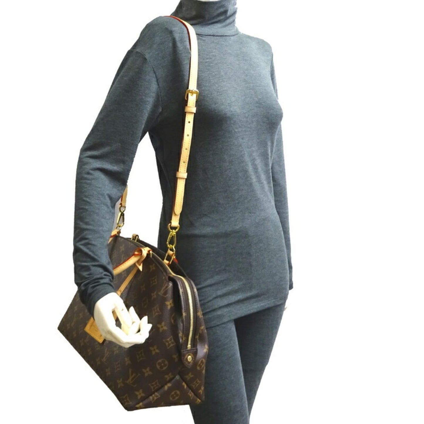 LOUIS VUITTON Grand Palais MM Ladies Handbag M45898 Monogram Ebene [Brown]