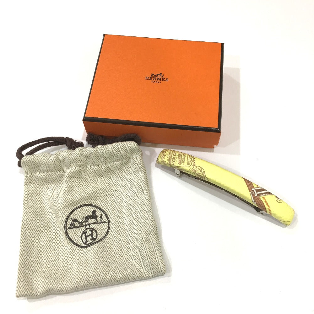 HERMES Valletta silk yellow hair accessory Overall handle Women Used
