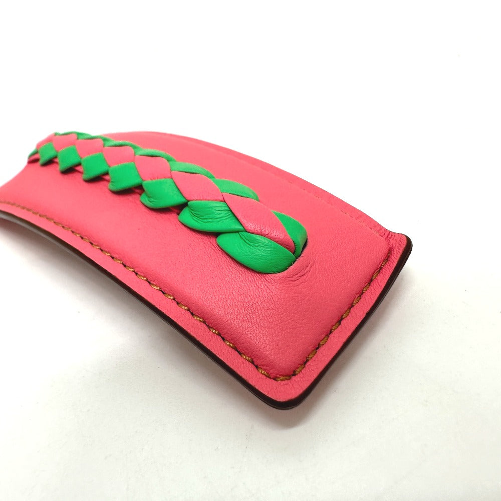 HERMES Valletta leather pink Braid Glen Women Used