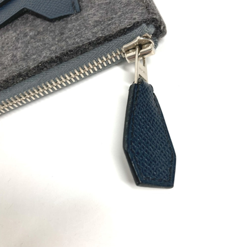 HERMES Clutch bag Felt leather gray To Doo 29 mens Used