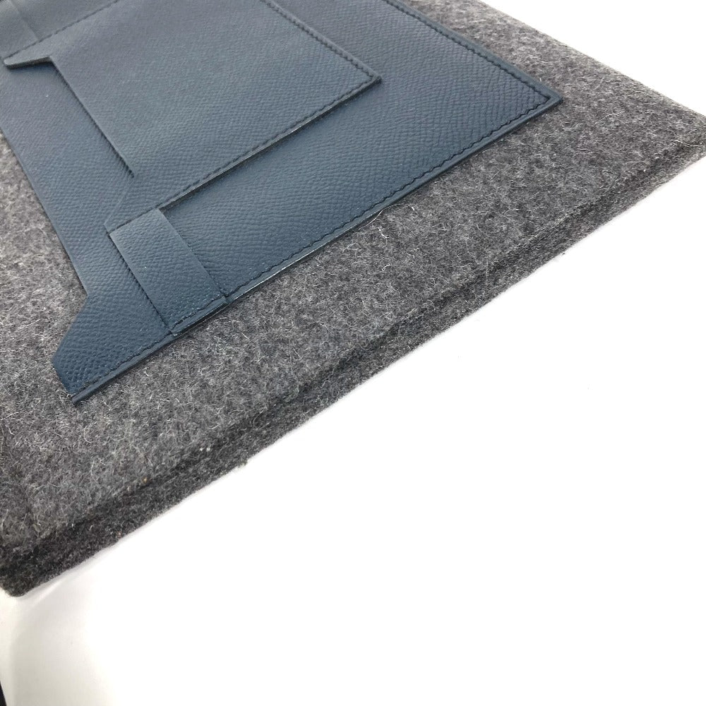 HERMES Clutch bag Felt leather gray To Doo 29 mens Used