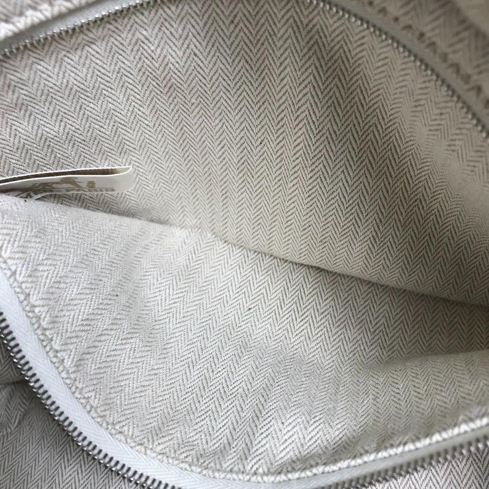 HERMES Pouch Towal chevron Beige type Foolby 25 Women Used