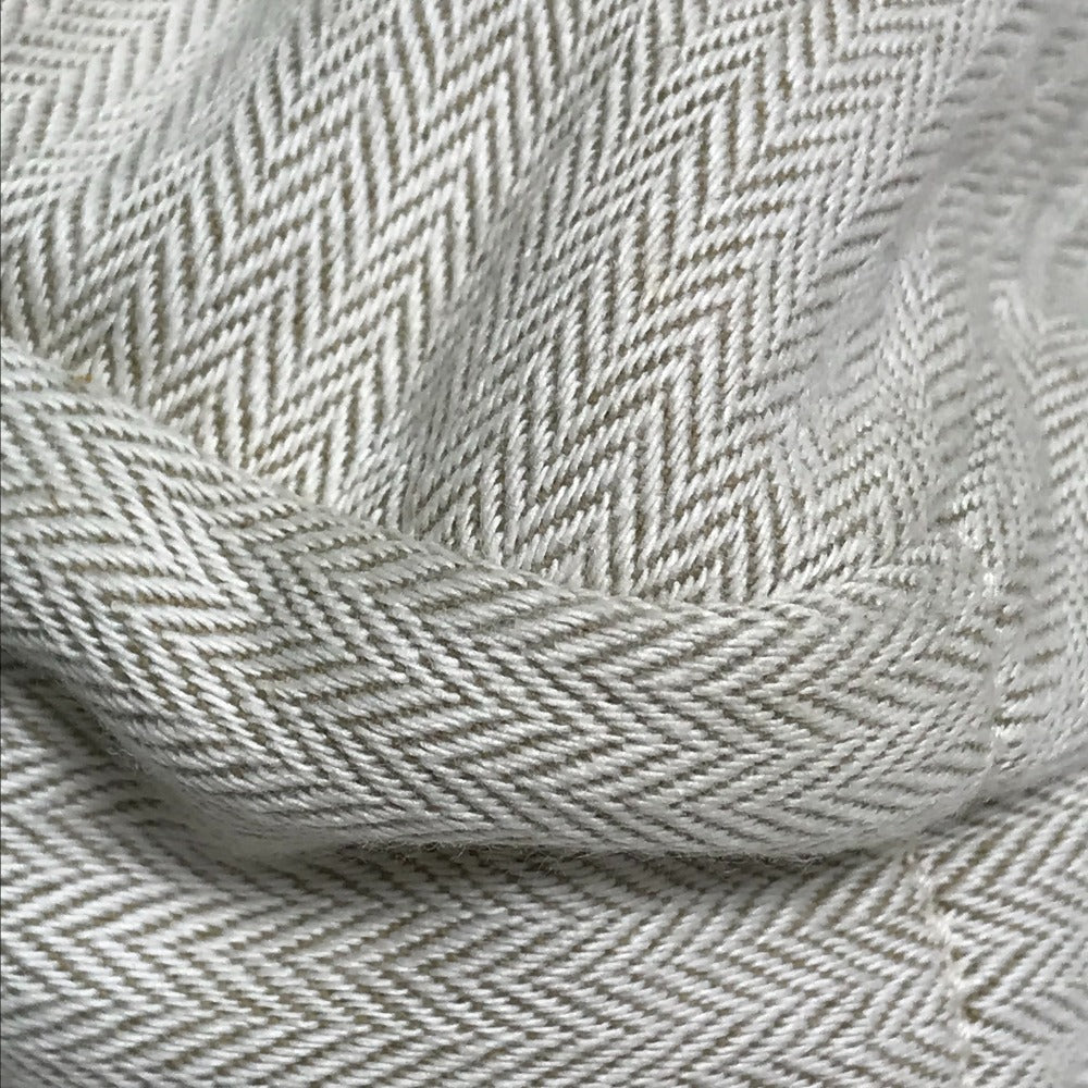HERMES Pouch Towal chevron Beige type Foolby 25 Women Used