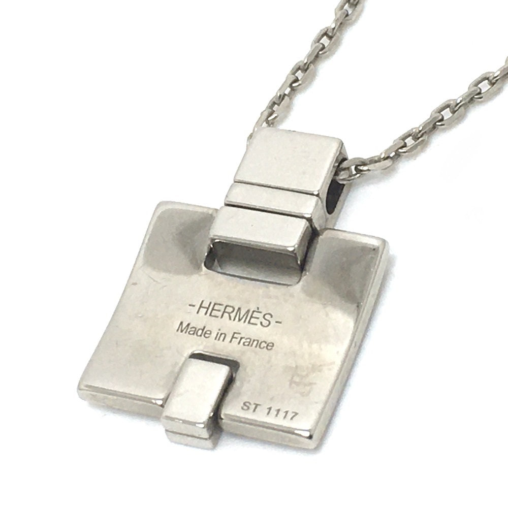 HERMES Necklace metal Pink x Silver H motif Eileen unisex(Unisex) Used