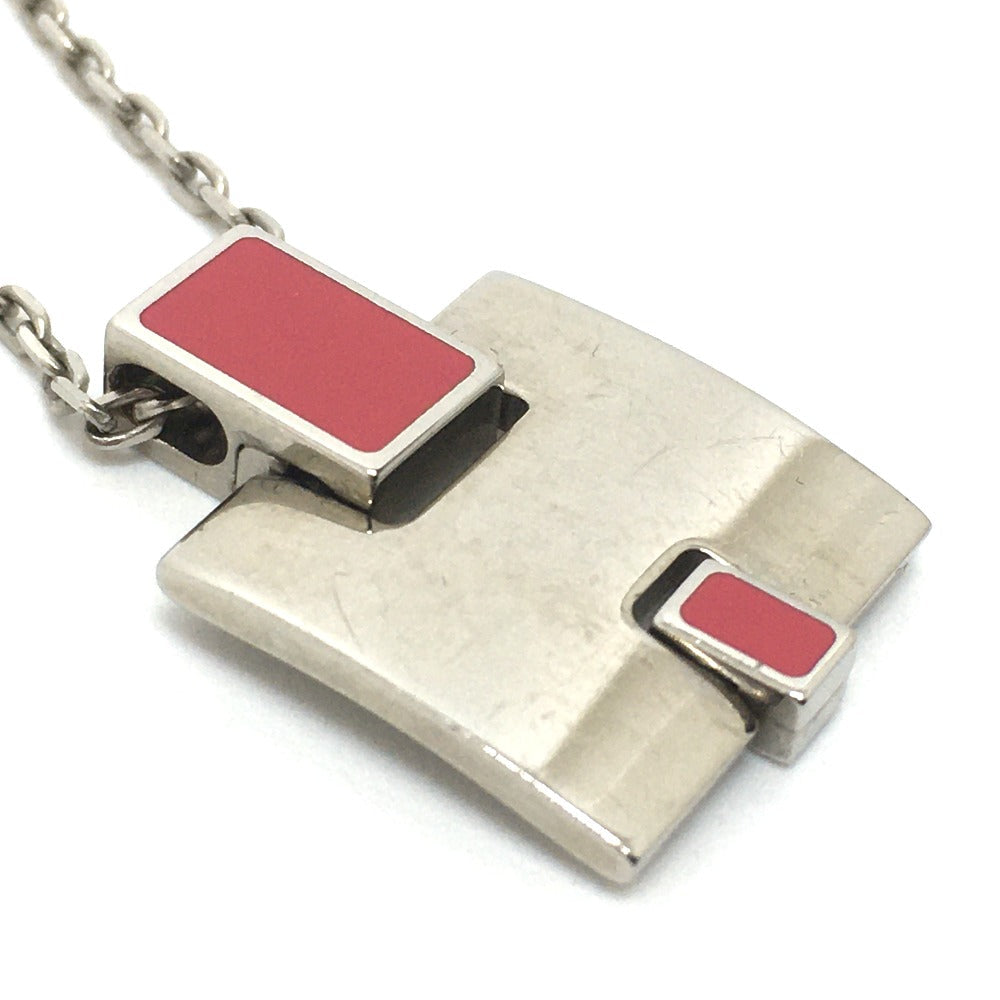 HERMES Necklace metal Pink x Silver H motif Eileen unisex(Unisex) Used