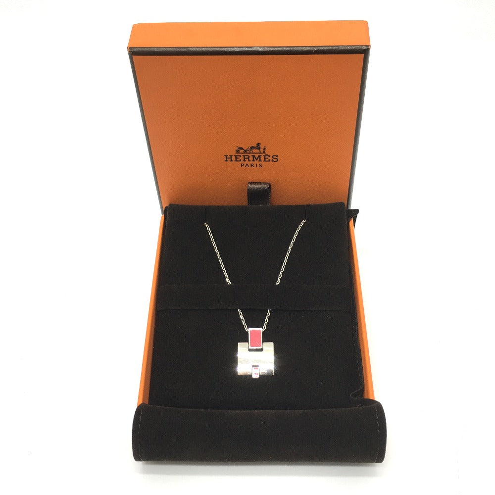 HERMES Necklace metal Pink x Silver H motif Eileen unisex(Unisex) Used