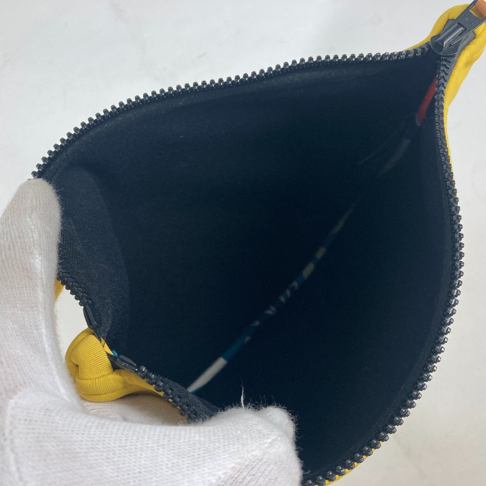 HERMES Clutch bag polyamide yellow Neovan MM