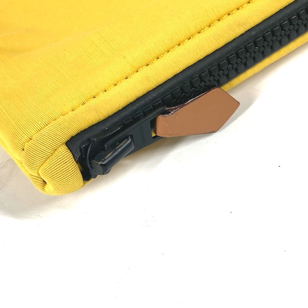 HERMES Clutch bag polyamide yellow Neovan MM