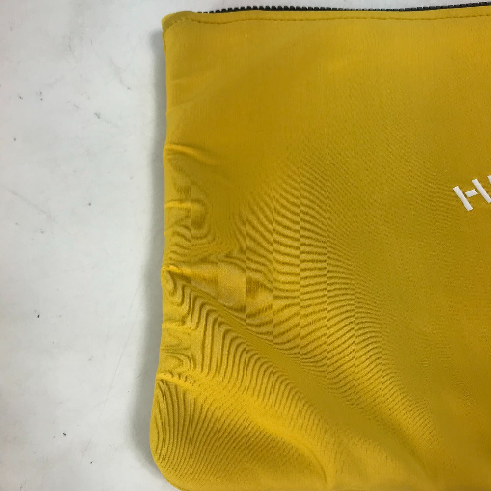 HERMES Clutch bag polyamide yellow Flat Truth Neoban GM Women Used