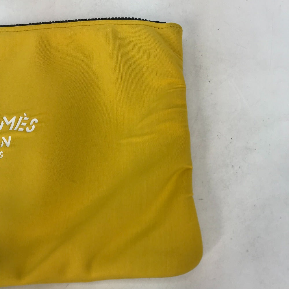HERMES Clutch bag polyamide yellow Flat Truth Neoban GM Women Used