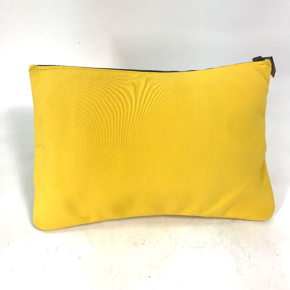 HERMES Clutch bag polyamide yellow Flat Truth Neoban GM Women Used