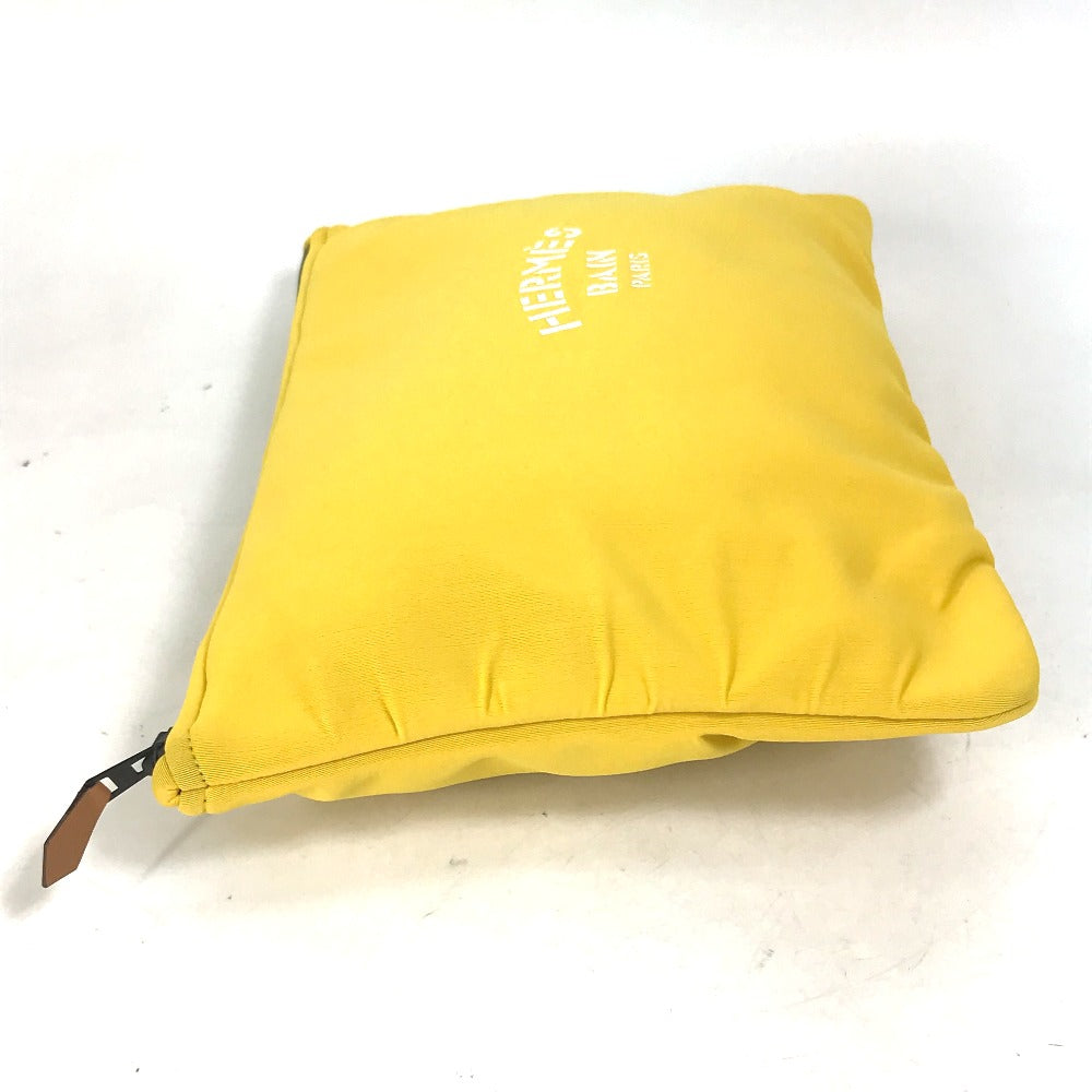 HERMES Clutch bag polyamide yellow Flat Truth Neoban GM Women Used