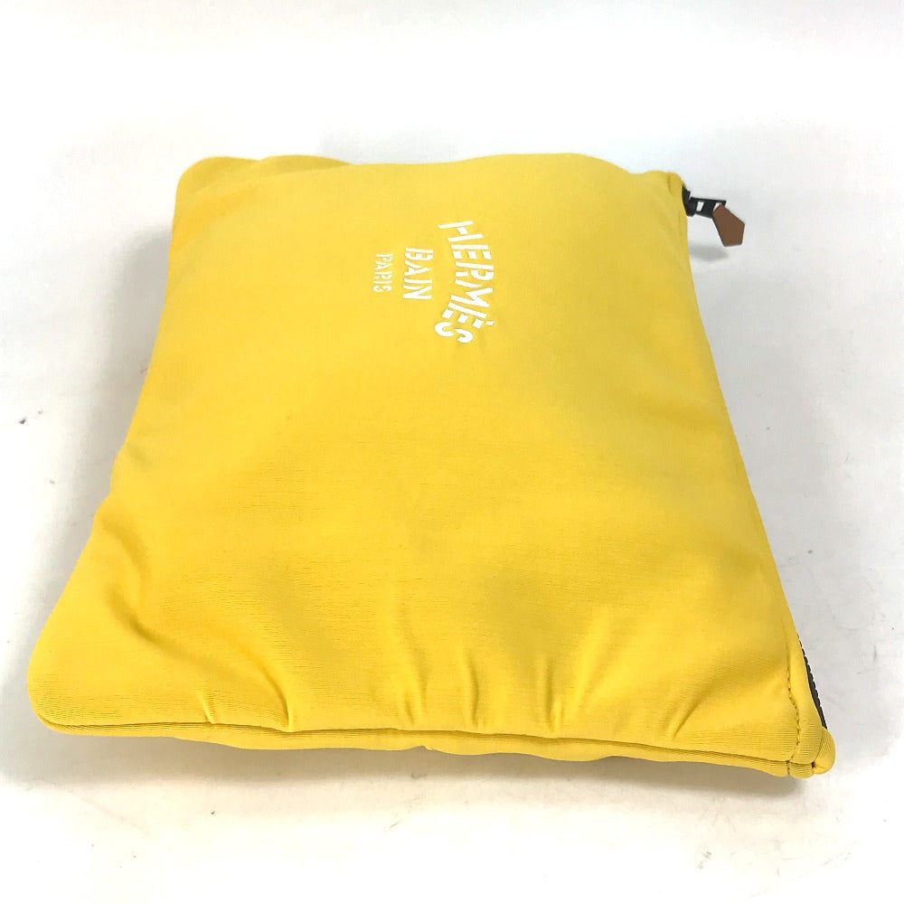 HERMES Clutch bag polyamide yellow Flat Truth Neoban GM Women Used