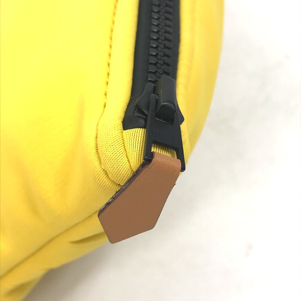 HERMES Clutch bag polyamide yellow Flat Truth Neoban GM Women Used