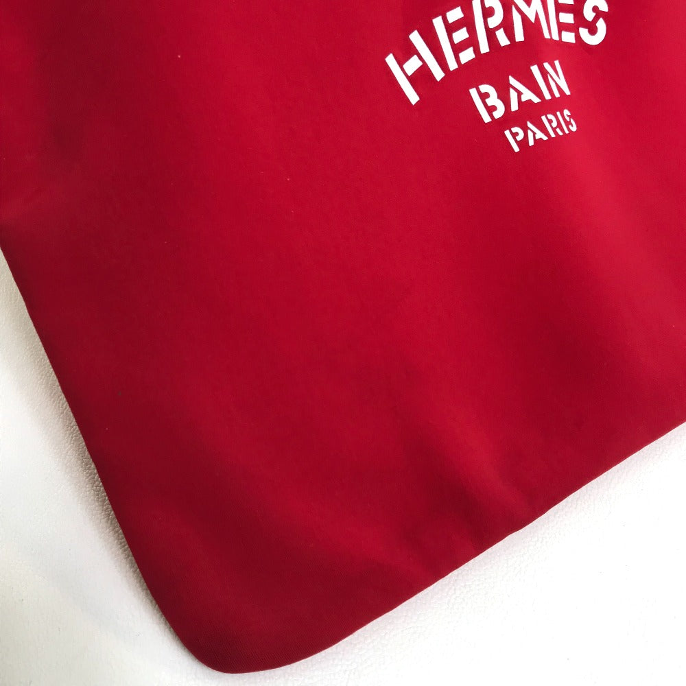 HERMES Pouch polyamide Red Neovan Truth Flat MM Women Used