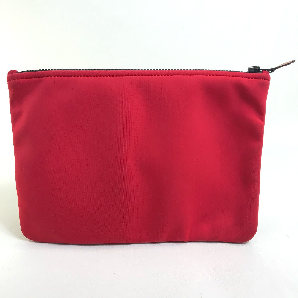HERMES Pouch polyamide Red Neovan Truth Flat MM Women Used