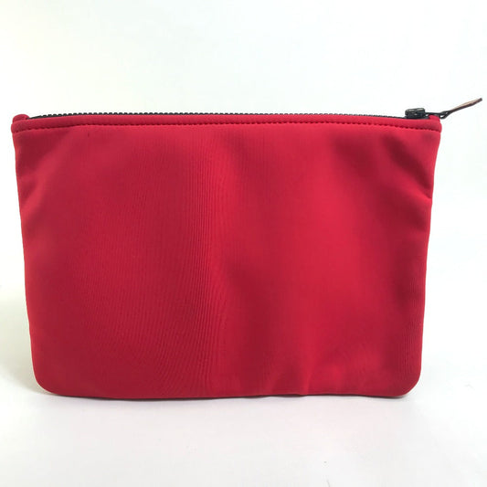 HERMES Pouch polyamide Red Neovan Truth Flat MM Women Used