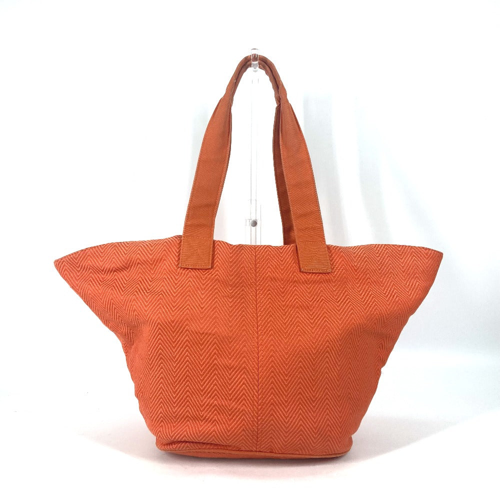 HERMES Shoulder Bag canvas Orange Shoulder Tote Bag Beach Bag Paniedo Plat Rouge PM Women Used