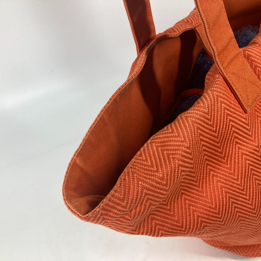 HERMES Shoulder Bag canvas Orange Shoulder Tote Bag Beach Bag Paniedo Plat Rouge PM Women Used