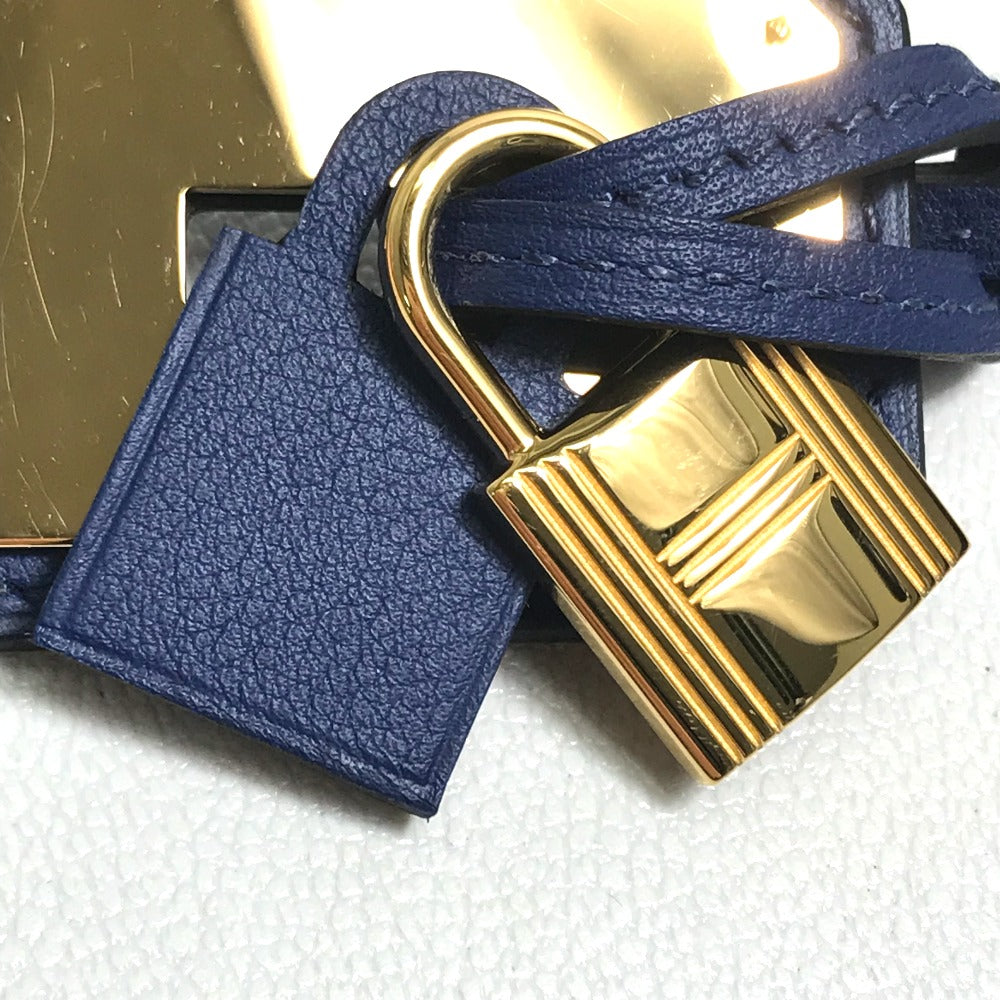 HERMES Necklace Vaux Swift blue Oakley PendantGM unisex(Unisex) Used