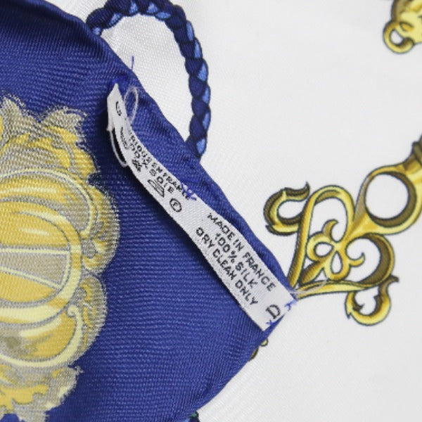 HERMES scarf silk blue Carre90 Key LE Cles Women Used