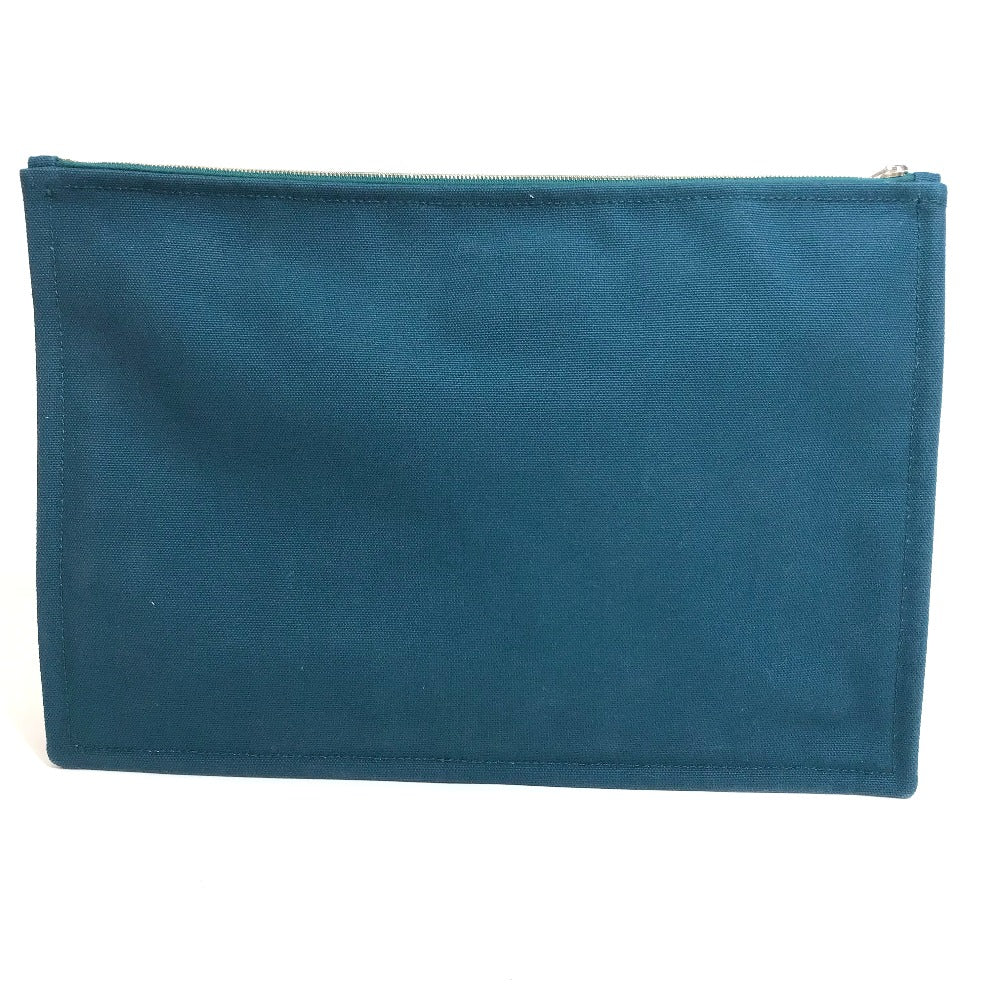 HERMES Pouch canvas Blue type bicycle studs velocipedist unisex(Unisex) Used
